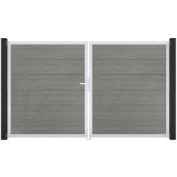 GroJa Doppeltor BasicLine PVC-Steekzaun Grey 4