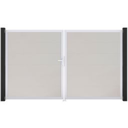 GroJa Doppeltor BasicLine PVC-steekzaun wit 4