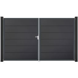 GroJa Doppeltor BasicLine PVC-steekzaun antraciet 4