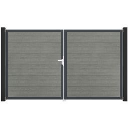 GroJa Doppeltor BasicLine PVC-Steekzaun Grey 5