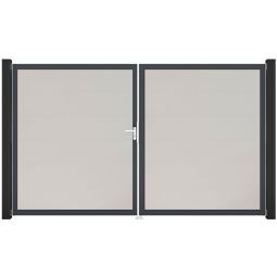 GroJa Doppeltor BasicLine PVC-steekzaun wit 5