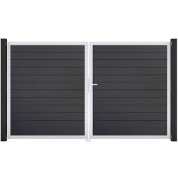 GroJa Doppeltor BasicLine smal PVC-Steekzaun 3