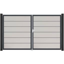 GroJa Doppeltor BasicLine Premium PVC-Steekzaun 3