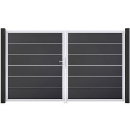 GroJa Doppeltor BasicLine Premium PVC-steekzaun 4