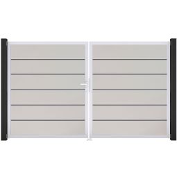 GroJa Doppeltor BasicLine Premium PVC-Steekzaun 4