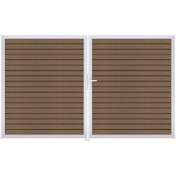 GroJa Doppeltor Solid Ruitpatroon WPC-steekzaun 3