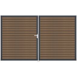 GroJa Doppeltor Solid Ruitpatroon WPC-steekzaun 4