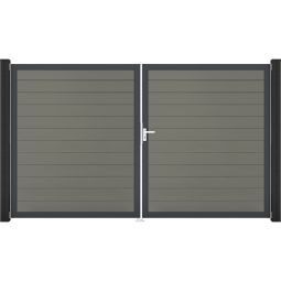 GroJa Doppeltor Solid Steekzaun Grijs 4