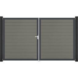 GroJa Doppeltor Solid Steekzaun Grijs 5