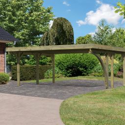 Karibu dubbelcarport Classic met ronde 3