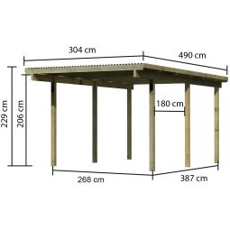 Karibu Enkele carport ECO onderdak 6