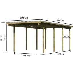 Karibu Enkele carport ECO onderdak 5