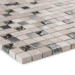 Wellker Kombimozaïek natuursteen metaal glas 3