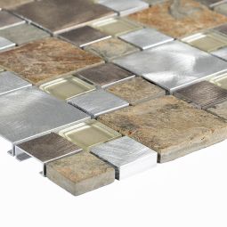 Wellker Kombimosaïek glas natuursteen metaal 3