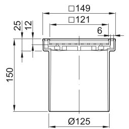 ACO badafvoer opzetstuk 150x150 mm 3