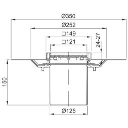 ACO badafvoer opzetstuk 150x150 mm 4