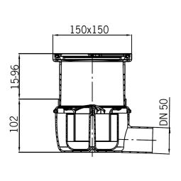 ACO Badafvoer 150x150mm Easyflow afvoer 3