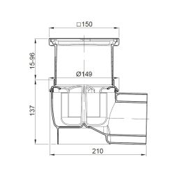 ACO Badafvoer 150x150mm Easyflow afvoer 4
