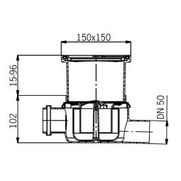 ACO Badafvoer 150x150mm Easyflow Zulauf-afvoer 3
