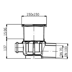 ACO Badafvoer 150x150mm Easyflow Zulauf-afvoer 4