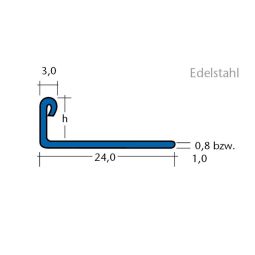 BLANKE Tegelprofieel Roestvrijstaal Profielhoogte 22mm 3