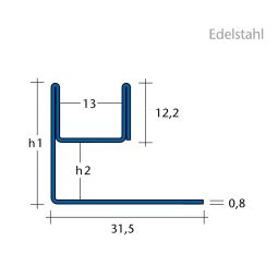 BLANKE tegelprofiel opnameprofiel AQUA-GLAS roestvrijstaal 3