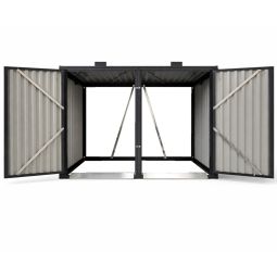 Wellker afvalcontainerkast 2-vaks metaal antraciet 3