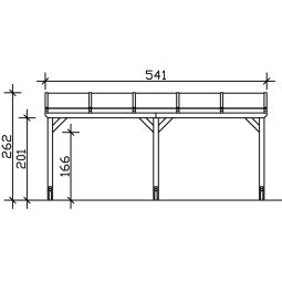 SKAN HOLZ Carport Vogtland aanleunaangebouwde 6