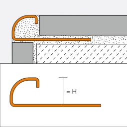Schlüter-RONDEC E Kwartcirkelprofiel Roestvrijstaal 4,5mm 3