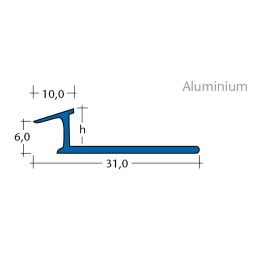 BLANKE Tegelstrip Tapijt-overgangsprofiel Aluminium zilverkleur 3