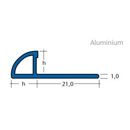 BLANKE tegelprofielen kwartcirkel-profiel aluminium goudkleurig 3
