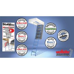 Wellhöfer vlizotrap StahlBlau zolderluik 6