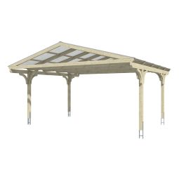 Skan Holz Dubbelcarport Westerwald Wit 3