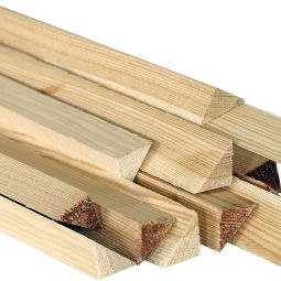 ClayTec driehoekprofielen, 12 profielen per bundel Lariks- en eikenhout, hoogte 12 mm, lengte 2 m