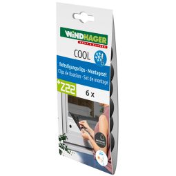 Windhager Insectenscherm COOL Kleefhaken Set 6 St. Antraciet Bevestigingsclips voor zonneschermweefsel