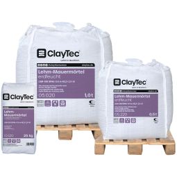 ClayTec Leem-metselmortel Geschikt voor draagend metselwerk of als dammige schudlagen