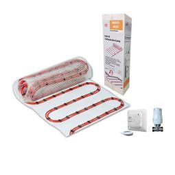 Jollytherm Hybrid-dunbedvloerverwarming Vario-Heat Set Elektro + Water ALL IN ONE verwarmingssysteem elektriciteit + warm water als een verwarmingsmat systeem, het hele jaar verwarmingsklaar, installatie rechtstreeks onder tegels en natuursteenvloeren