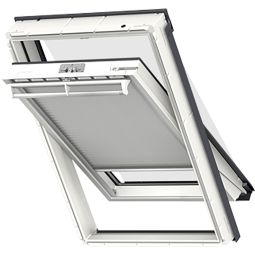 VELUX Voordeel-set Hitteprotectie Plus FOP Handmatig Uni Wit/Zwart 1045 Zonnescherm en honingraatplissé, combineert effectieve hittebescherming met vrij positioneerbare verduistering, geschikt voor verschillende VELUX-dakramen