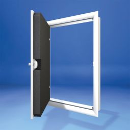 Wellhöfer Kniestokdeuren met PushLock-afsluiter en WärmeSchutz wit, zonder gatboring, met WärmeSchutz 3D/4D
