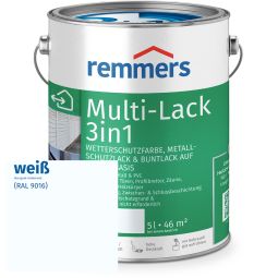 Remmers Multi-Lak 3in1 wit RAL 9016 Veelzijdige, waterbasis bescherming: Weerbestendige verf, Metaalbeschermingslak en Buntlak