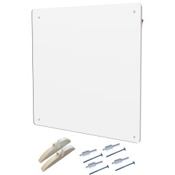 Wellker infraroodpaneel WP400 wit klaar voor gebruik 230V Als wand- of staandapparaat bruikbaar, voorzijde met dispersieverf overschilderbaar, 60x60 cm groot