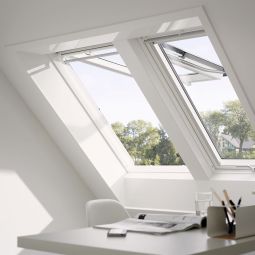 VELUX dakraam GPU 0069 klap-zwaai-raam kunststof ENERGIE hittebeveiliging 3-voudig glas, goede hagelbeveiliging
