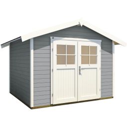 weka gereedschapskuur 122 grijs tuinberging Massief houten deur met cilinderslot inclusief 3 sleutels