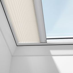 VELUX-platdakraam honeycombrolgordijn Uni wit 1045S lichtdicht, wafelstructuur voor extra warmte-isolatie, geschikt voor verschillende VELUX-dakramen