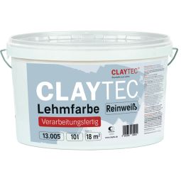 ClayTec leem verf Zuiver wit 10L licht verwerkingsklaar