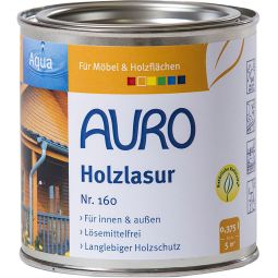 AURO Houtbeits Aqua nr. 160 Houtbescherming verschillende kleuren, 0,375, 0,75 of 2,5 liter