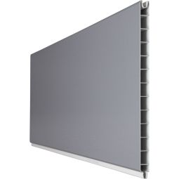 GroJa BasicLine PVC-steekzaun schutting Zilvergrijs Enkelprofiel zichtscherm lamellenomheining Hochwaardig kunststof met PVC-folie opgewaardeerd, veel combinatiemogelijkheden, 180x30x1,9 cm