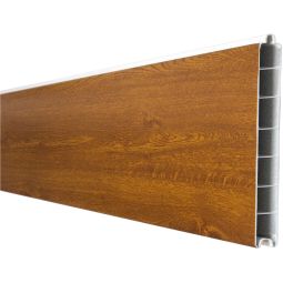 GroJa BasicLine smal PVC-steekzaun schutting Gouden Eik Enkelprofiel zichtscherm lamellenomheining Hoogwaardig kunststof met PVC-folie veredeld, veel combinatiemogelijkheden, 180x15x1,9 cm