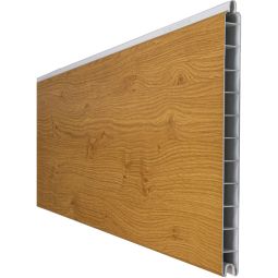 GroJa BasicLine Premium PVC-steekzaun schutting seikerelook Natuurlijk Enkelprofiel Zichtscherm Lamellenomheining Uit hoogwaardig kunststof, voorzien van pvc-decoratiefolie, veel combinatiemogelijkheden, 180x28,4x1,9 cm