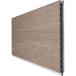 GroJa BasicLine pvc-steekzaun schutting Sheffield Oak enkelprofiel zichtscherm lamellenomheining Hochwaardig kunststof met PVC-folie, veel combinatiemogelijkheden, 180x30x1,9 cm